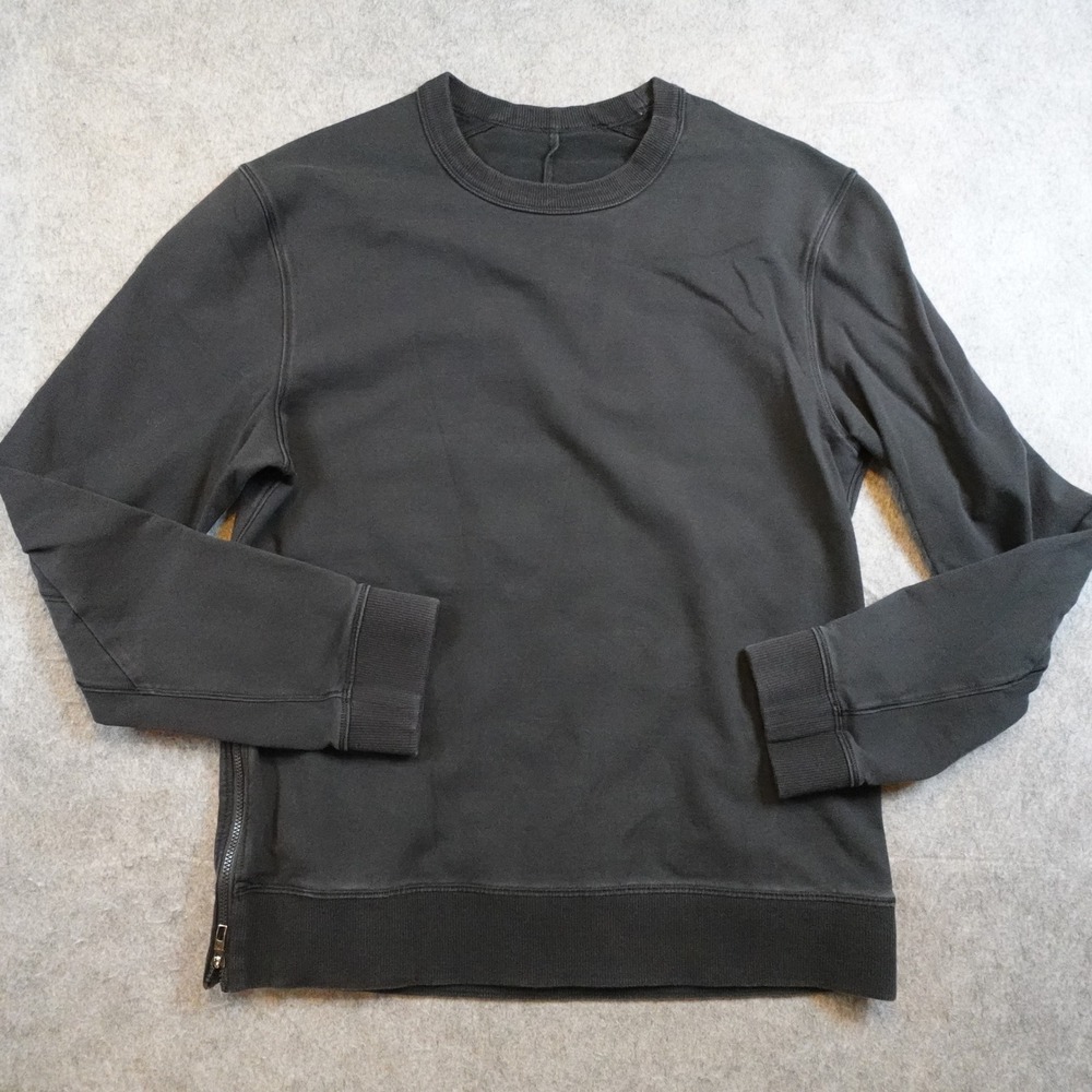 Lululemon Sweatshirt Women S/M? Black Side Zip Crewneck Long Sleeve Pullover